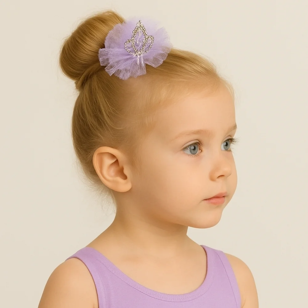 Rhinestone Crown Tulle Hair Clip